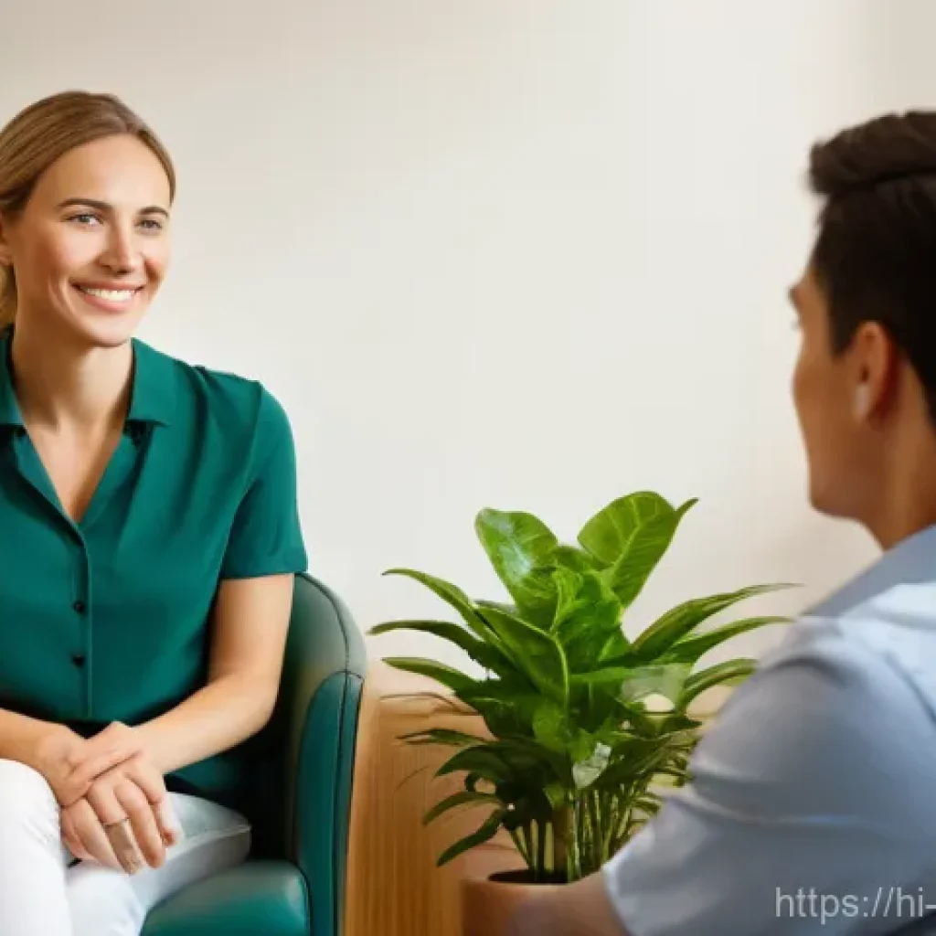 심리학 직무 설명 - **Prompt:** A warm and empathetic female psychologist, in her late 30s, with a gentle smile and kind...