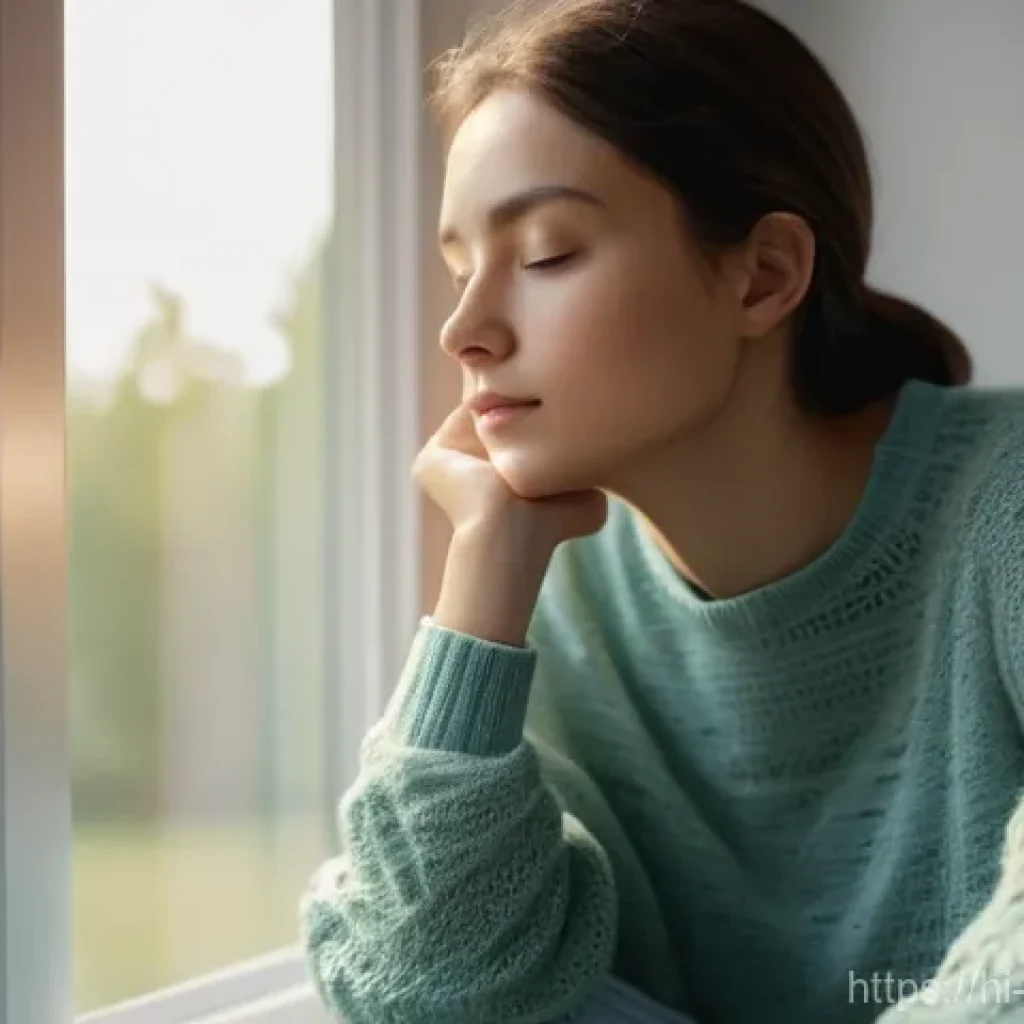 심리학 입문 - **Prompt:** A young adult, around 25-30 years old, with a serene and contemplative expression, sitti...