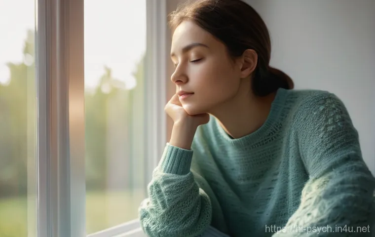 심리학 입문 - **Prompt:** A young adult, around 25-30 years old, with a serene and contemplative expression, sitti...