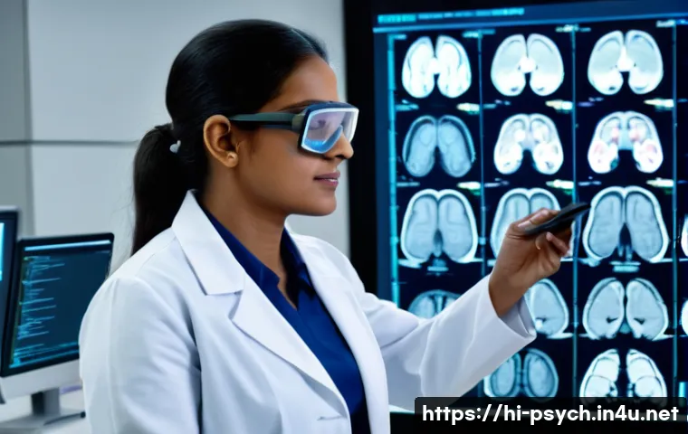 심리학 박사과정 - A modern neuroscience research laboratory scene showing a diverse group of Indian scientists, includ...