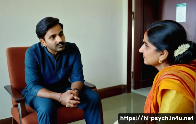 심리학 임상 실습 - A compassionate clinical psychologist attentively listening to a Hindi-speaking patient in a well-li...