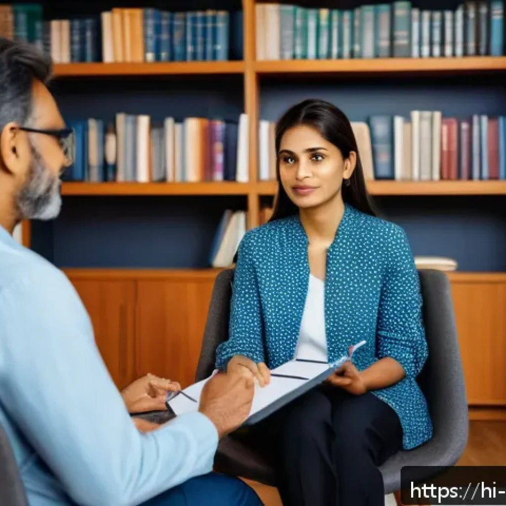 심리학 진로와 직업 - A professional clinical psychologist consulting with an adult patient in a modern, well-lit therapy ...