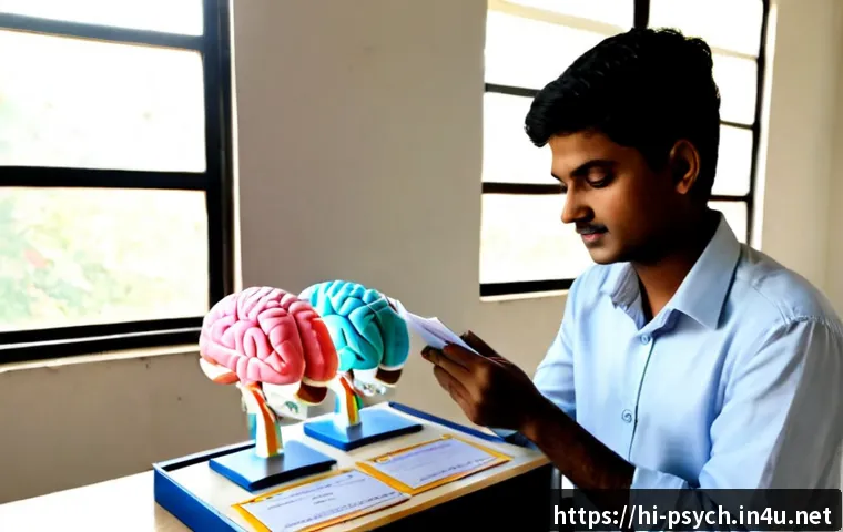 Home 17 심리학 필수과목 - Photorealistic university psychology classroom in India, a focused Hindi-speaking college student re...